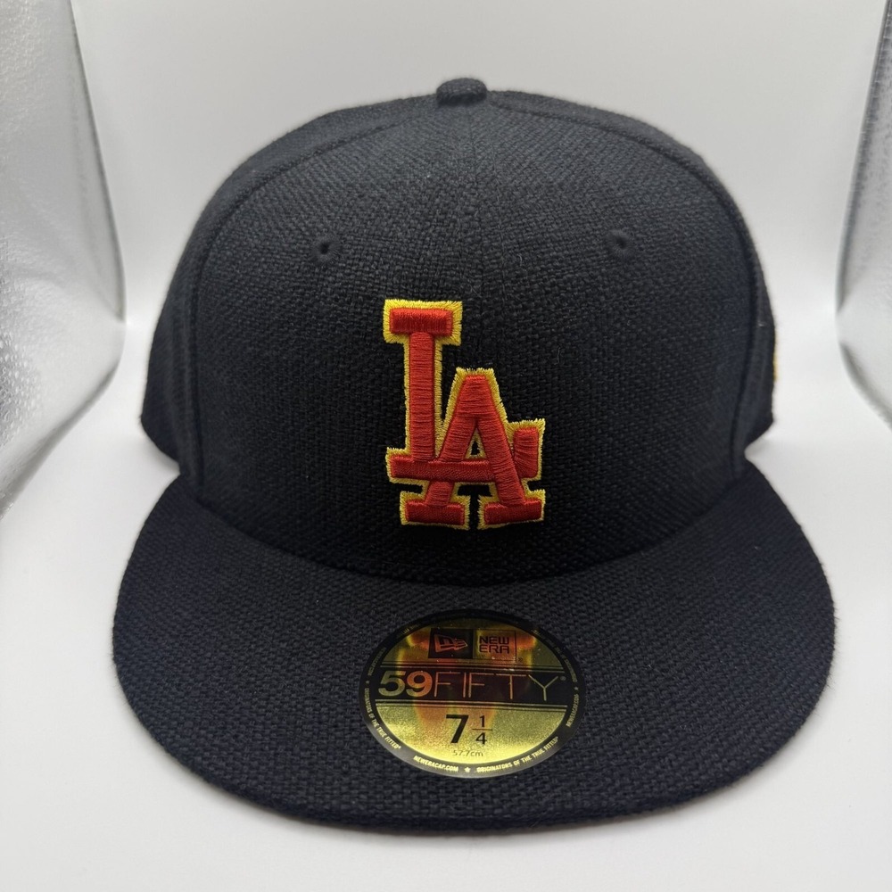New Era 59Fifty Los Angeles Dodgers Hemp Black/Red/Green Fitted Hat Size 7 1/4